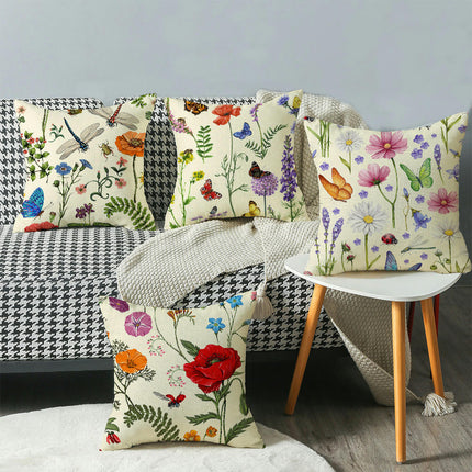 Throw Pillow Covers with Flowers Farmhouse Floral Pillow Cushion Cases Decorative Pillowcases Home Decor