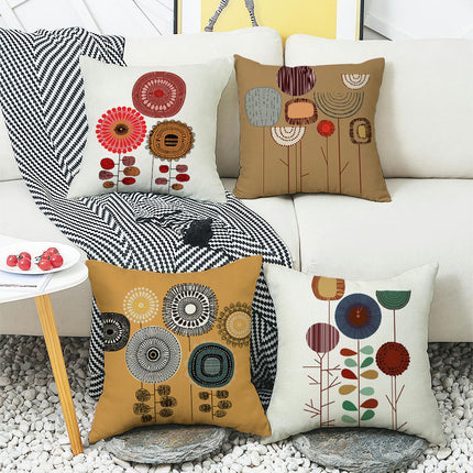 Abstract Flowers Throw Pillow Covers Farmhouse Pillow Cushion Cases Decorative Pillowcases For Home Decor