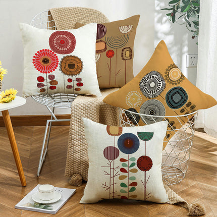 Abstract Flowers Throw Pillow Covers Farmhouse Pillow Cushion Cases Decorative Pillowcases For Home Decor