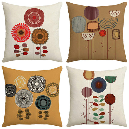 Abstract Flowers Throw Pillow Covers Farmhouse Pillow Cushion Cases Decorative Pillowcases For Home Decor