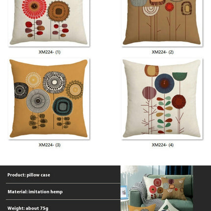 Abstract Flowers Throw Pillow Covers Farmhouse Pillow Cushion Cases Decorative Pillowcases For Home Decor