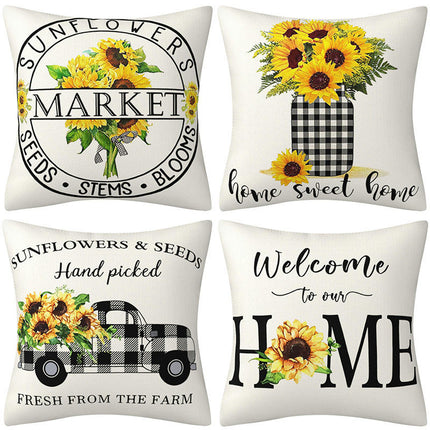 Throw Pillow Covers,Soft Flowers Pillow Covers Decorative Pillow Cases, Square Floral Cushion Covers