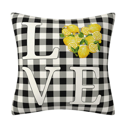 Lemon Throw Pillow Covers Decorative Pillowcases Summer Pillow Cover Outdoor Cushion Cases for Couch Sofa-B1