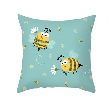 Bees Pillow Cover,Decorative Throw Pillow Case Bee Outdoor Indoor Square Cushion Covers for Home Sofa Couch