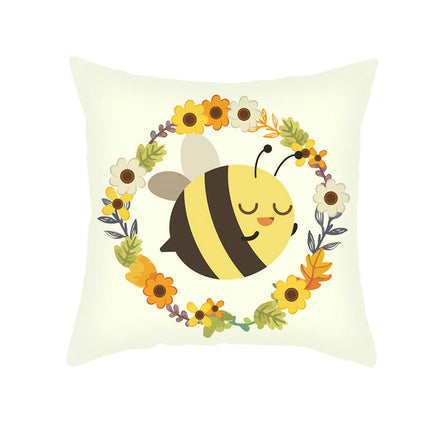 Bees Pillow Cover,Decorative Throw Pillow Case Bee Outdoor Indoor Square Cushion Covers for Home Sofa Couch