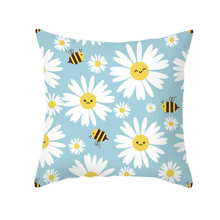 Bees Pillow Cover,Decorative Throw Pillow Case Bee Outdoor Indoor Square Cushion Covers for Home Sofa Couch