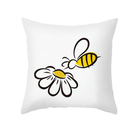 Bees Pillow Cover,Decorative Throw Pillow Case Bee Outdoor Indoor Square Cushion Covers for Home Sofa Couch