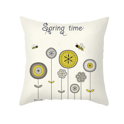 Bees Pillow Cover,Decorative Throw Pillow Case Bee Outdoor Indoor Square Cushion Covers for Home Sofa Couch