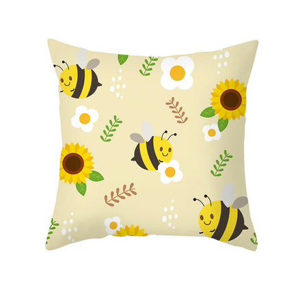 Bees Pillow Cover,Decorative Throw Pillow Case Bee Outdoor Indoor Square Cushion Covers for Home Sofa Couch