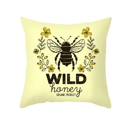 Bees Pillow Cover,Decorative Throw Pillow Case Bee Outdoor Indoor Square Cushion Covers for Home Sofa Couch