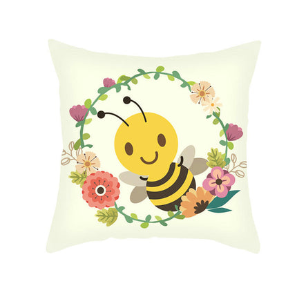 Bees Pillow Cover,Decorative Throw Pillow Case Bee Outdoor Indoor Square Cushion Covers for Home Sofa Couch