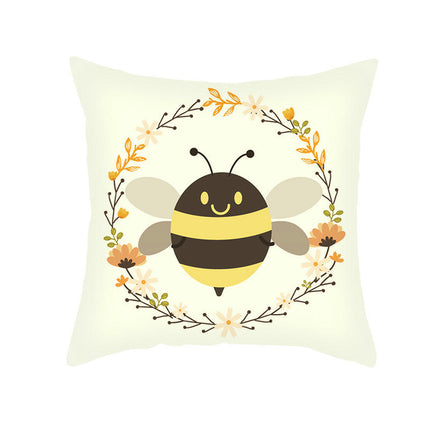 Bees Pillow Cover,Decorative Throw Pillow Case Bee Outdoor Indoor Square Cushion Covers for Home Sofa Couch