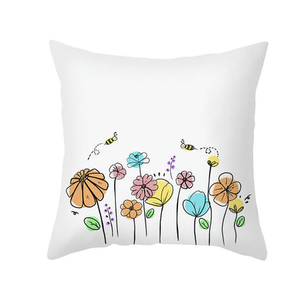 Bees Pillow Cover,Decorative Throw Pillow Case Bee Outdoor Indoor Square Cushion Covers for Home Sofa Couch