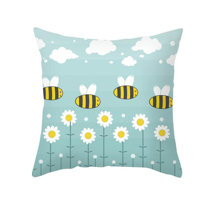 Bees Pillow Cover,Decorative Throw Pillow Case Bee Outdoor Indoor Square Cushion Covers for Home Sofa Couch