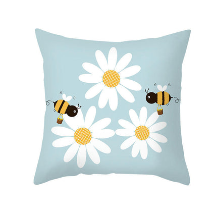 Bees Pillow Cover,Decorative Throw Pillow Case Bee Outdoor Indoor Square Cushion Covers for Home Sofa Couch