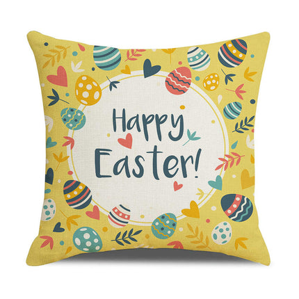 Easter Pillow Cover Bunny Decorative Throw Pillow Case Indoor Square Cushion Covers for Home Sofa Couch