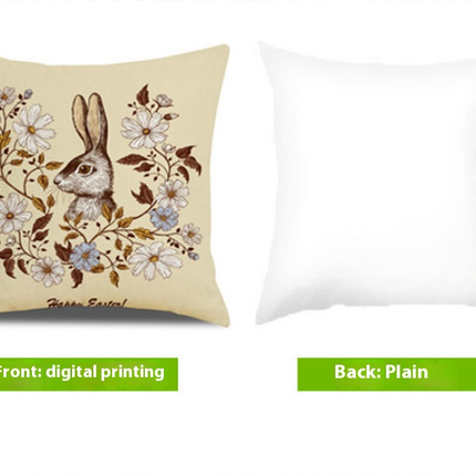 Easter Pillow Cover Bunny Decorative Throw Pillow Case Indoor Square Cushion Covers for Home Sofa Couch