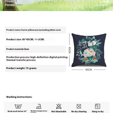 Easter Pillow Covers Happy Easter Rabbit Decorative Throw Pillow Case for Sofa Couch Bed Office Car Home Decor