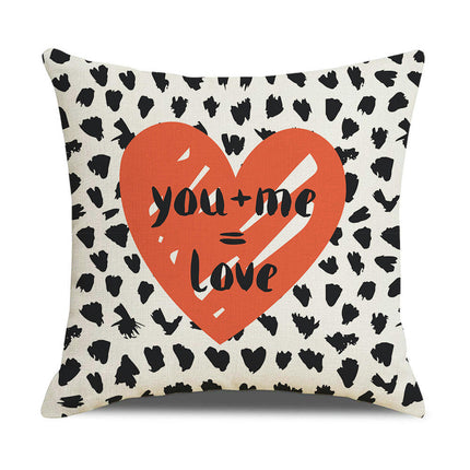 Valentine's Day Love Heart Throw Pillow Covers,Soft Zipper Pillow Cover,Home Decor Love Decorative Cushion Cases