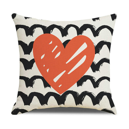 Valentine's Day Love Heart Throw Pillow Covers,Soft Zipper Pillow Cover,Home Decor Love Decorative Cushion Cases