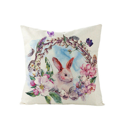 Easter Bunny Decorative Throw Pillow Covers-Pillows Cushion Case for Sofa Couch Bed Home Outdoor Car