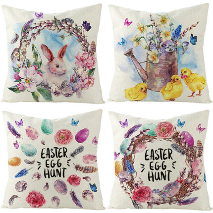 Easter Bunny Decorative Throw Pillow Covers-Pillows Cushion Case for Sofa Couch Bed Home Outdoor Car