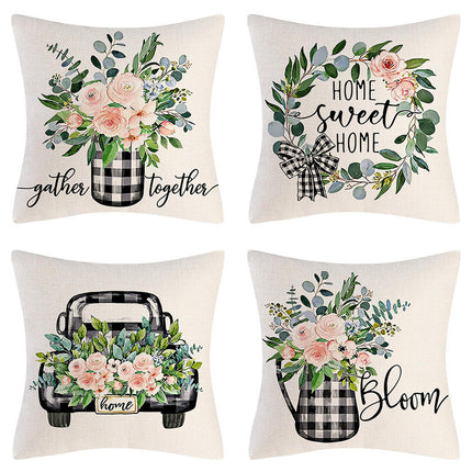 Flowers and Plants Decorative Throw Pillow Covers-Pillows Cushion Case for Sofa Couch Bed Home Outdoor Car