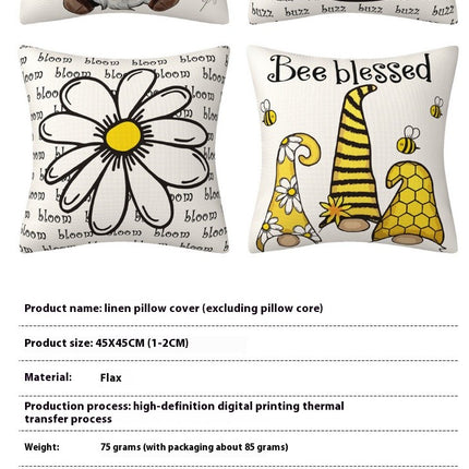 Outdoor Waterproof Throw Pillow Covers Bee Pillows Cover Decorative for Home Garden Sofa Couch