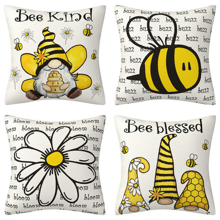 Outdoor Waterproof Throw Pillow Covers Bee Pillows Cover Decorative for Home Garden Sofa Couch