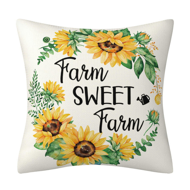 Outdoor Throw Pillow Covers Sunflower Flower Pillowcase Decorative for Home Garden Sofa Couch