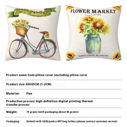 Outdoor Throw Pillow Covers Sunflower Flower Pillowcase Decorative for Home Garden Sofa Couch