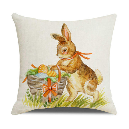 Easter Bunny Decorative Throw Pillow Covers-Eggs Pillows Cushion Case for Sofa Couch Bed Home Outdoor Car