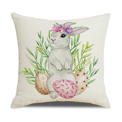 Easter Bunny Decorative Throw Pillow Covers-Eggs Pillows Cushion Case for Sofa Couch Bed Home Outdoor Car