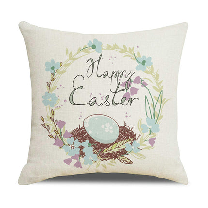 Easter Bunny Decorative Throw Pillow Covers-Eggs Pillows Cushion Case for Sofa Couch Bed Home Outdoor Car