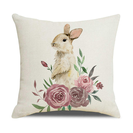 Easter Bunny Decorative Throw Pillow Covers-Eggs Pillows Cushion Case for Sofa Couch Bed Home Outdoor Car