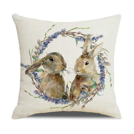 Easter Bunny Decorative Throw Pillow Covers-Eggs Pillows Cushion Case for Sofa Couch Bed Home Outdoor Car