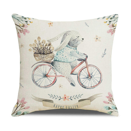 Easter Bunny Decorative Throw Pillow Covers-Eggs Pillows Cushion Case for Sofa Couch Bed Home Outdoor Car