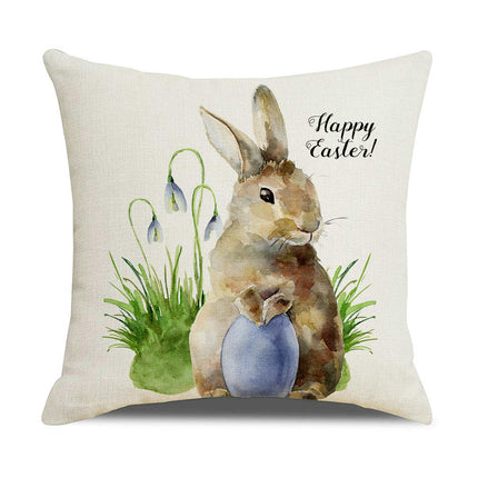 Easter Bunny Decorative Throw Pillow Covers-Eggs Pillows Cushion Case for Sofa Couch Bed Home Outdoor Car