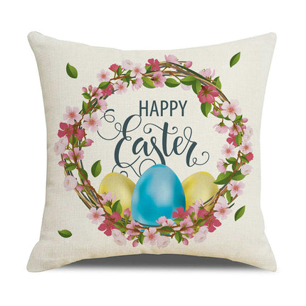 Easter Bunny Decorative Throw Pillow Covers-Eggs Pillows Cushion Case for Sofa Couch Bed Home Outdoor Car