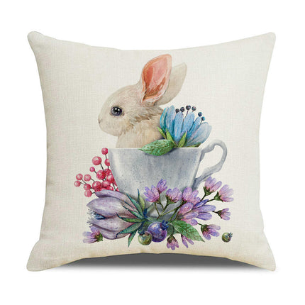 Easter Bunny Decorative Throw Pillow Covers-Eggs Pillows Cushion Case for Sofa Couch Bed Home Outdoor Car