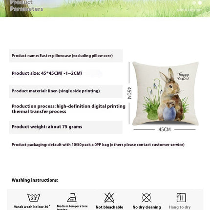 Easter Bunny Decorative Throw Pillow Covers-Eggs Pillows Cushion Case for Sofa Couch Bed Home Outdoor Car