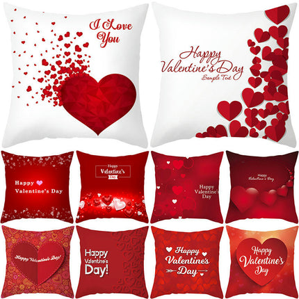 Valentine's Day Throw Pillow Covers Cases Square Decorative Cushion Covers Pillowcase Cushion Case for Sofa