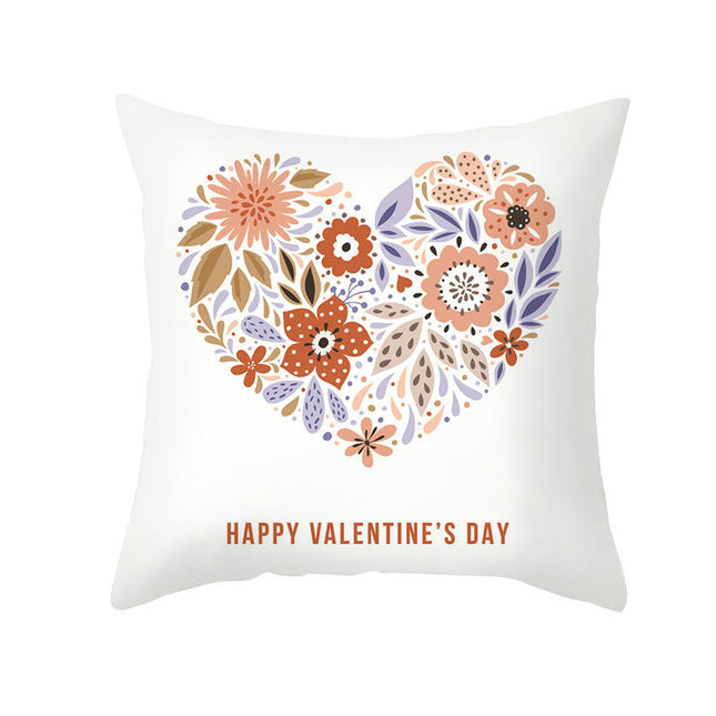 Valentine's Day Throw Pillow Cover Cushion Case, Decorative Square Pillow Case for Sofa Couch Home Decor