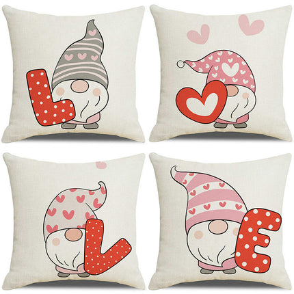 Happy Valentines Day Pillow Covers Love Heart Throw Pillow Covers Home Outdoor Sofa Couch Cushion Covers