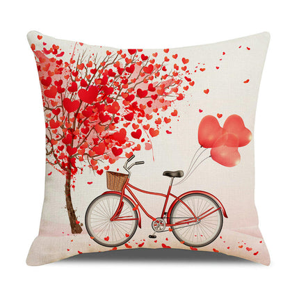 Valentines Pillow Covers Red Heart Valentine's Day Throw Pillowcase Home Decorations Cushion Cover for Sofa