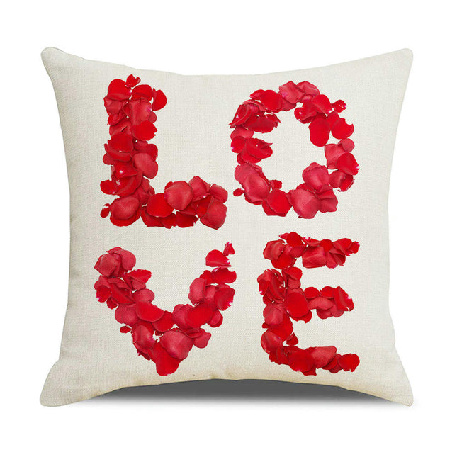 Valentines Pillow Covers Red Heart Valentine's Day Throw Pillowcase Home Decorations Cushion Cover for Sofa