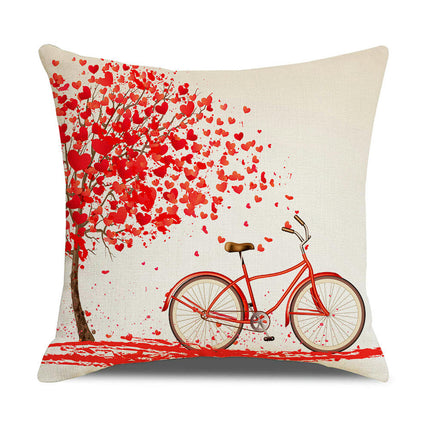 Valentines Pillow Covers Red Heart Valentine's Day Throw Pillowcase Home Decorations Cushion Cover for Sofa