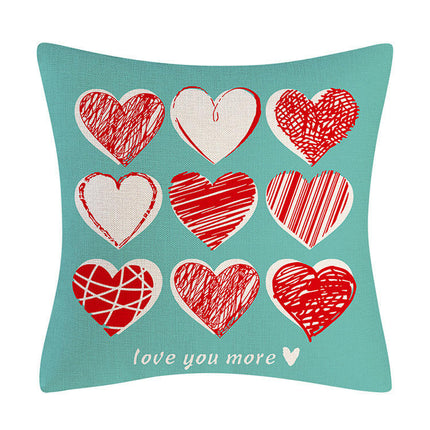 Heart Valentine's Day Throw Pillowcase Home Decorations Cushion Cover Valentines Pillow Covers for Sofa