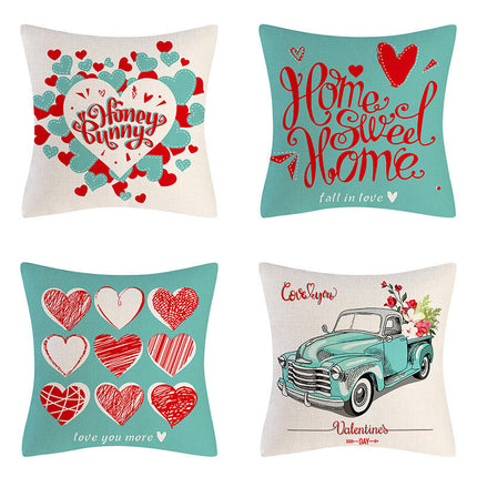 Heart Valentine's Day Throw Pillowcase Home Decorations Cushion Cover Valentines Pillow Covers for Sofa