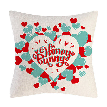 Heart Valentine's Day Throw Pillowcase Home Decorations Cushion Cover Valentines Pillow Covers for Sofa